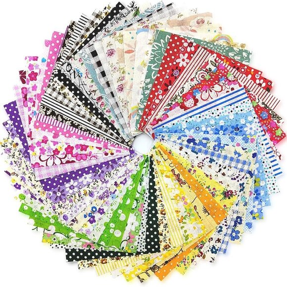 Other - 120 Pcs 4'' x 4'' Cotton Craft Fabric Squares, DIY Sewing Quilting Scrapbooking